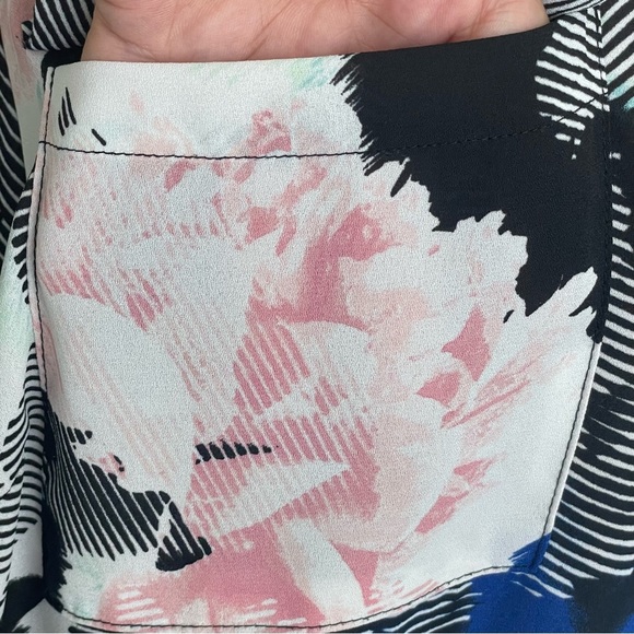 Worthington Floral Semi Sheer Colorful Feminine Button Down Top Women Plus Sz 1X - Picture 6 of 9